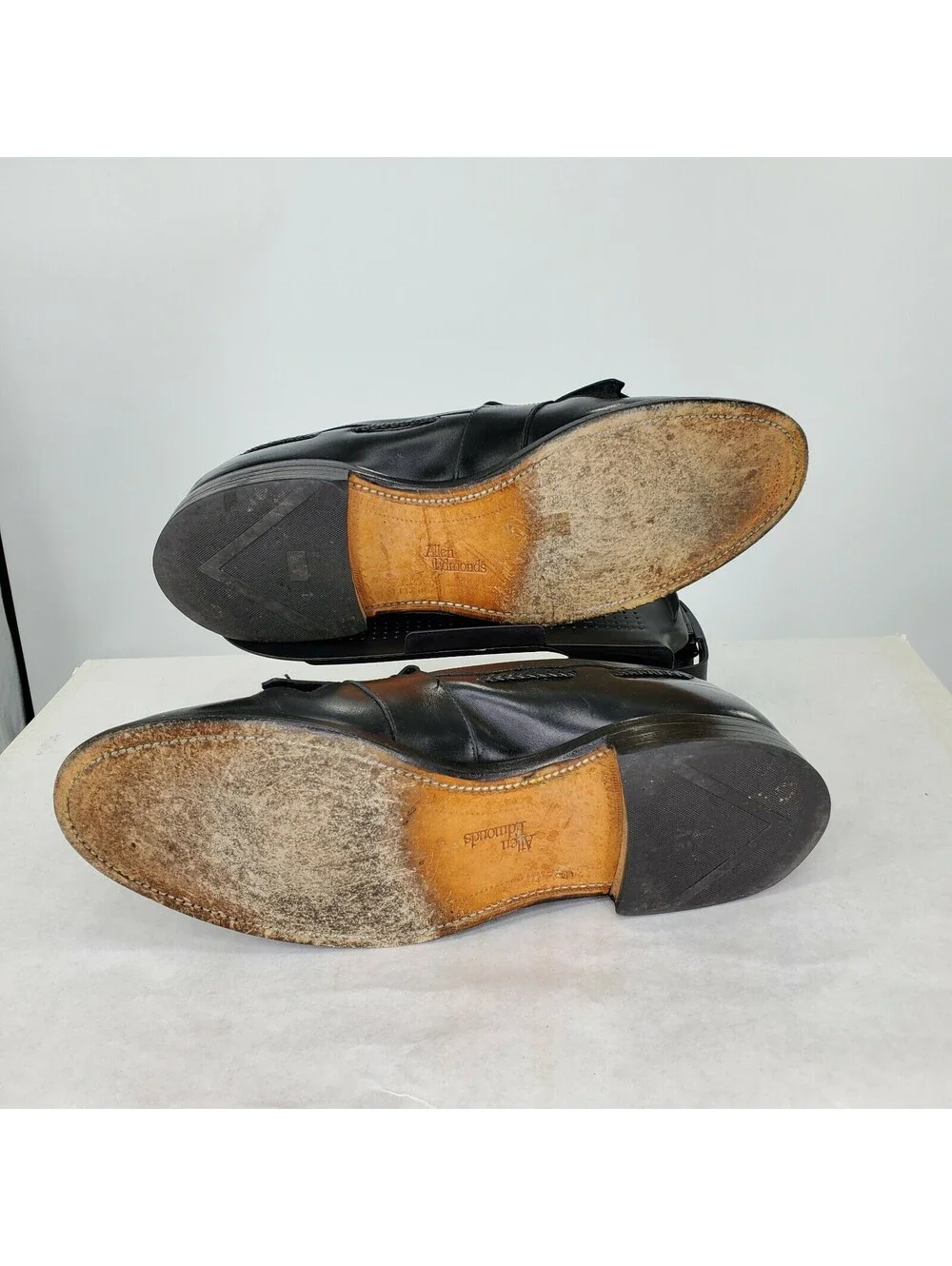 Allen Edmonds Mens Shoes Cody Black Leather Loafer Tassels Weaved Size 10.5C